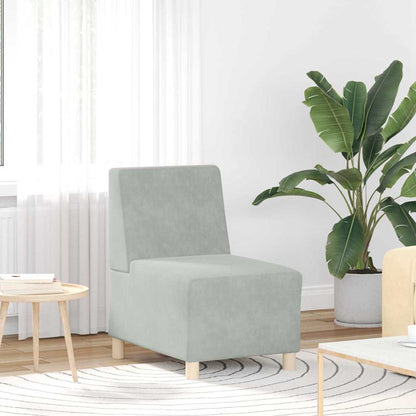 Modulares Armfreies Sofa 2 pcs Hellgrau 55 x 74 x 82 cm Samt