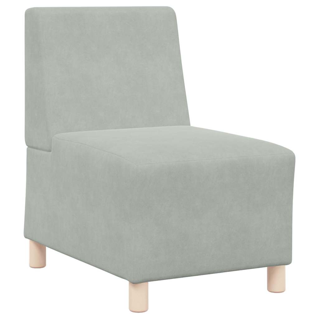 Modulares Armfreies Sofa 2 pcs Hellgrau 55 x 74 x 82 cm Samt