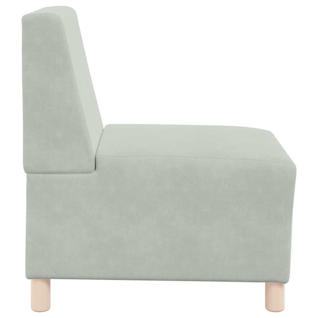 Modulares Armfreies Sofa 2 pcs Hellgrau 55 x 74 x 82 cm Samt