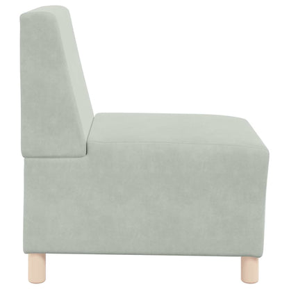 Modulares Armfreies Sofa 2 pcs Hellgrau 55 x 74 x 82 cm Samt