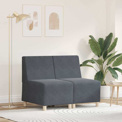 Modulares Armfreies Sofa 2 pcs Dunkelgrau 55 x 74 x 82 cm Samt