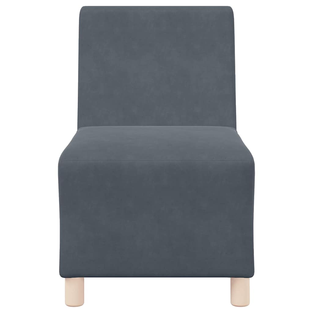 Modulares Armfreies Sofa 2 pcs Dunkelgrau 55 x 74 x 82 cm Samt