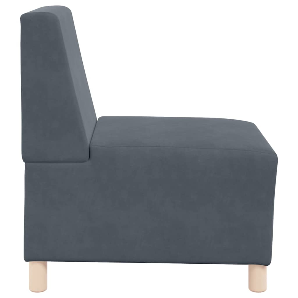 Modulares Armfreies Sofa 2 pcs Dunkelgrau 55 x 74 x 82 cm Samt