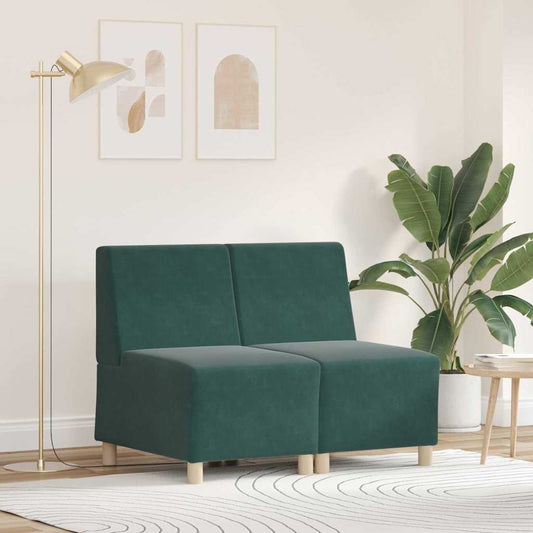 Modulares Armfreies Sofa 2 pcs Dunkelgrün 55 x 74 x 82 cm Samt