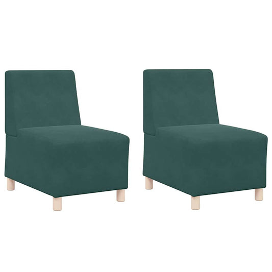Modulares Armfreies Sofa 2 pcs Dunkelgrün 55 x 74 x 82 cm Samt