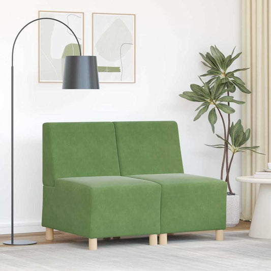 Modulares Armfreies Sofa 2 pcs Hellgrün 55 x 74 x 82 cm Samt