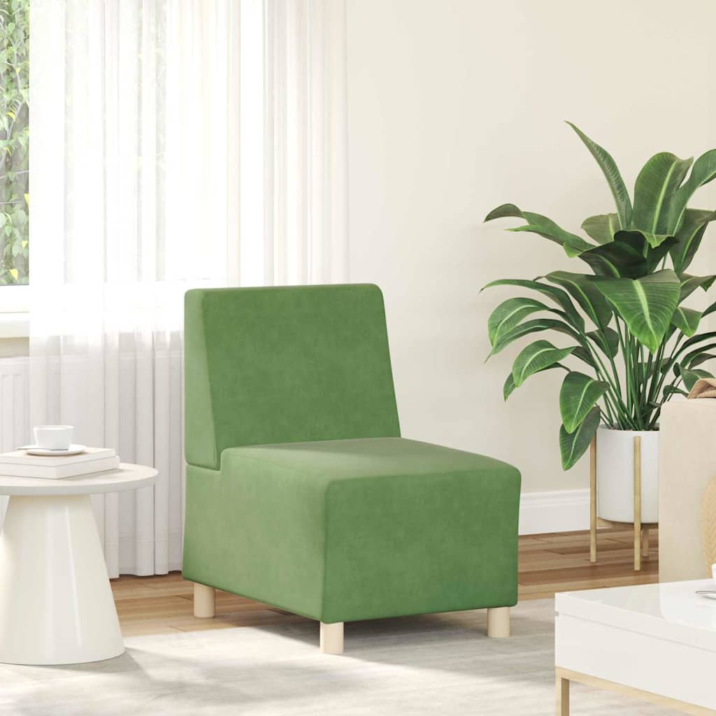 Modulares Armfreies Sofa 2 pcs Hellgrün 55 x 74 x 82 cm Samt