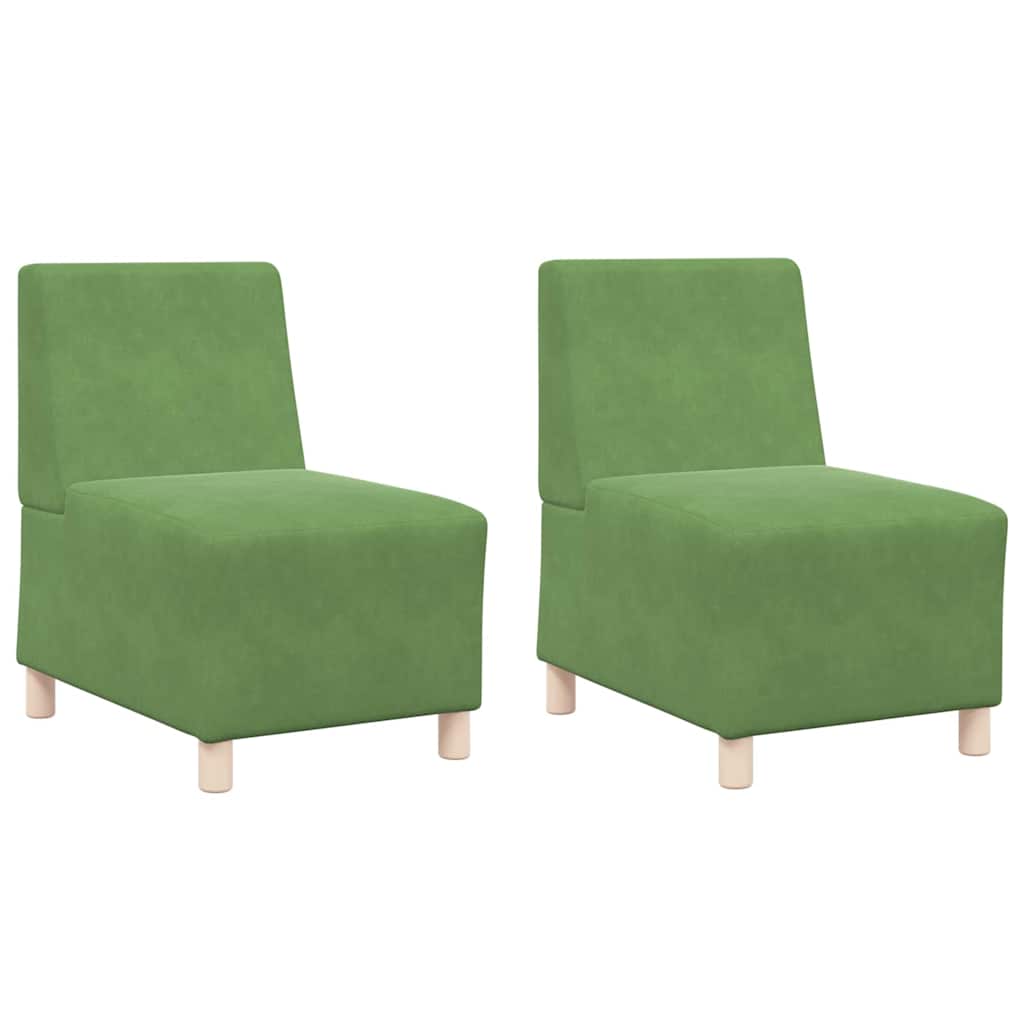 Modulares Armfreies Sofa 2 pcs Hellgrün 55 x 74 x 82 cm Samt