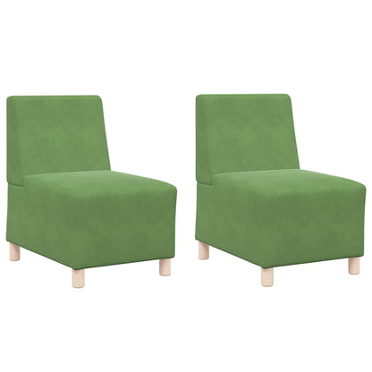 Modulares Armfreies Sofa 2 pcs Hellgrün 55 x 74 x 82 cm Samt