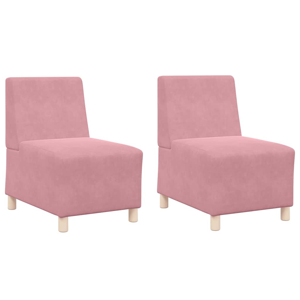 Modulares Armfreies Sofa 2 pcs Rosa 55 x 74 x 82 cm Samt
