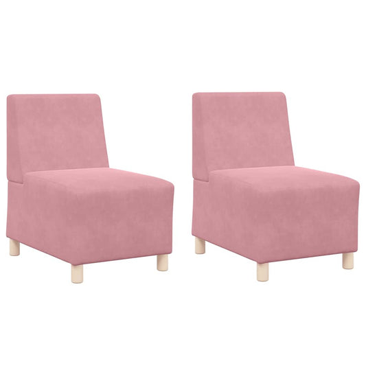 Modulares Armfreies Sofa 2 pcs Rosa 55 x 74 x 82 cm Samt