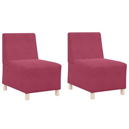 Modulares Armfreies Sofa 2 pcs Weinrot 55 x 74 x 82 cm Samt