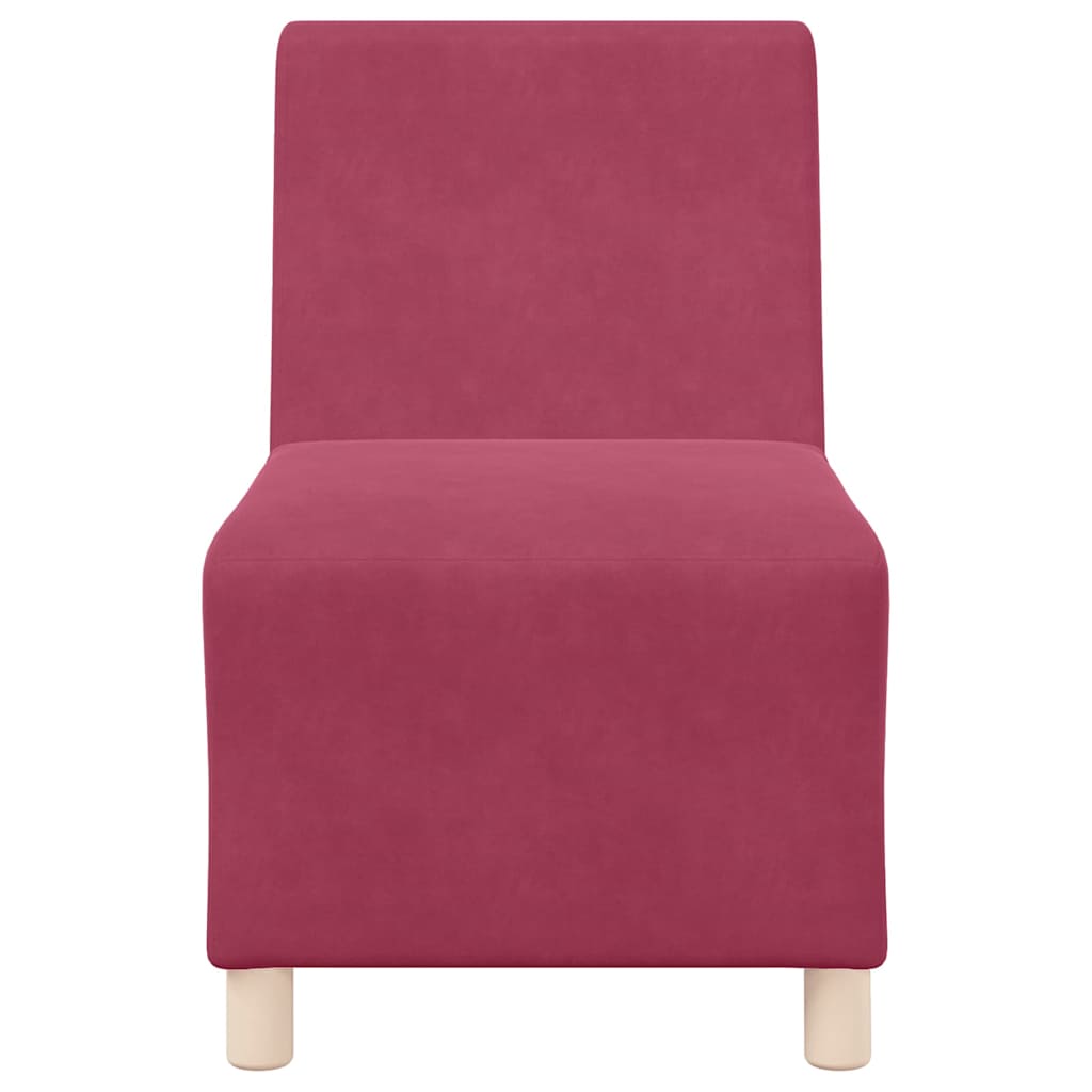 Modulares Armfreies Sofa 2 pcs Weinrot 55 x 74 x 82 cm Samt