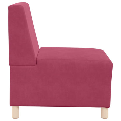 Modulares Armfreies Sofa 2 pcs Weinrot 55 x 74 x 82 cm Samt