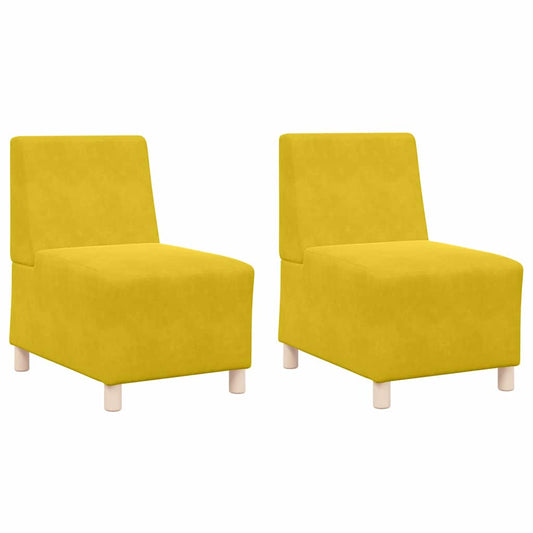 Modulares Armfreies Sofa 2 pcs Gelb 55 x 74 x 82 cm Samt
