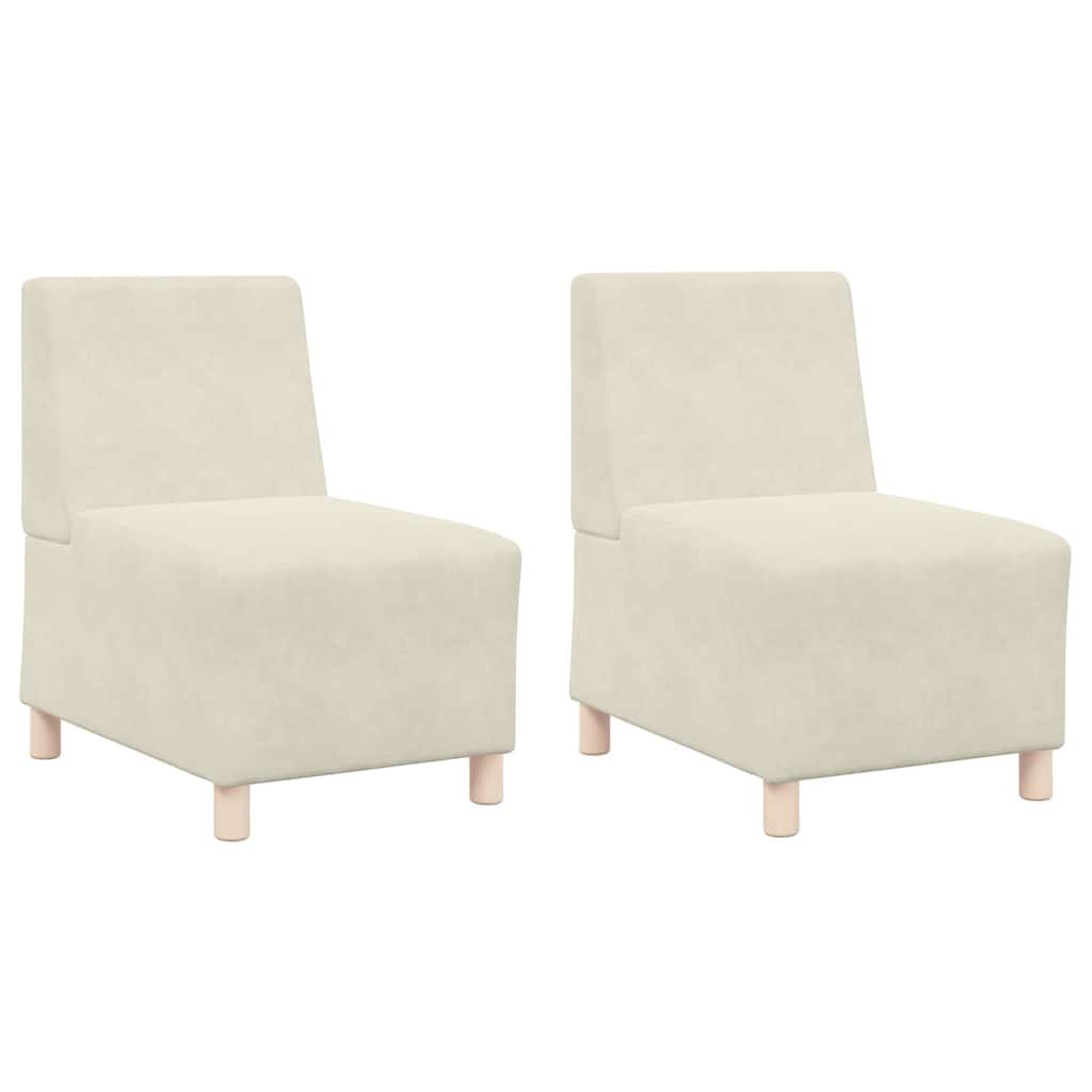 Modulares Armfreies Sofa 2 pcs Creme 55 x 74 x 82 cm Samt
