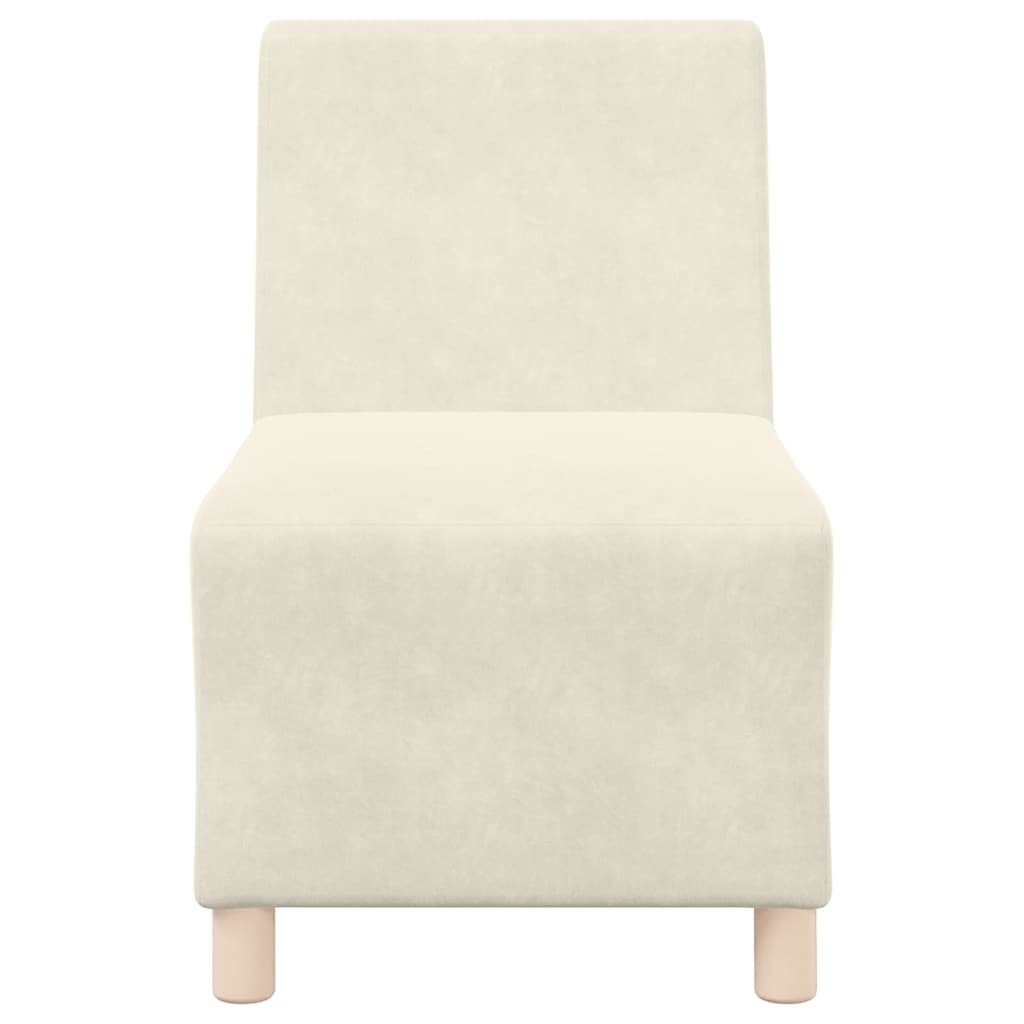 Modulares Armfreies Sofa 2 pcs Creme 55 x 74 x 82 cm Samt