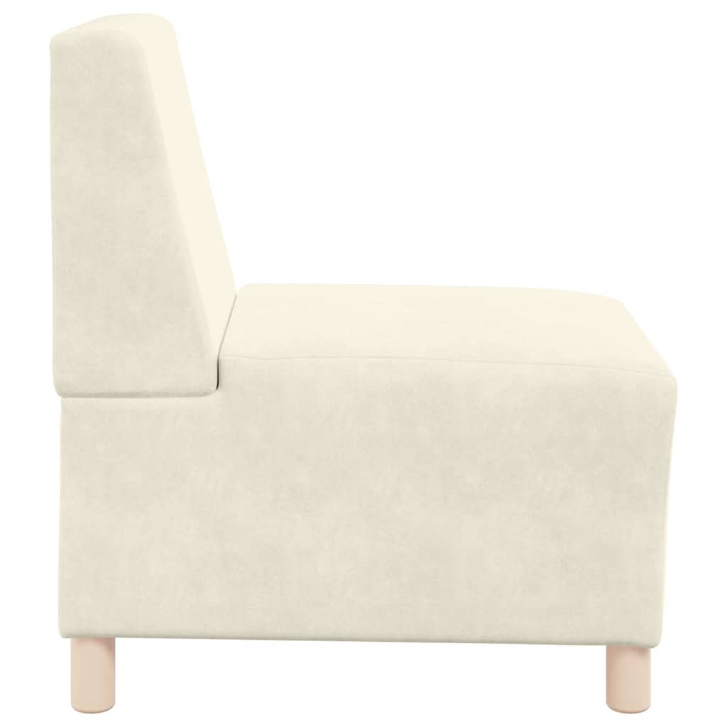 Modulares Armfreies Sofa 2 pcs Creme 55 x 74 x 82 cm Samt