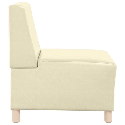 Modulares Armfreies Sofa 2 pcs Creme 55 x 74 x 82 cm Kunstleder