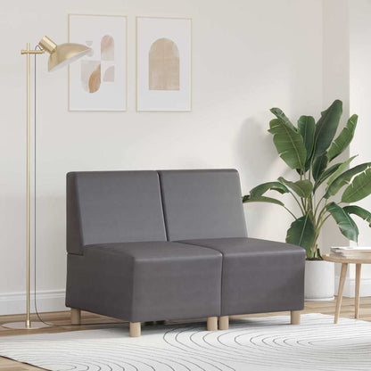Modulares Armfreies Sofa 2 pcs Grau 55 x 74 x 82 cm Kunstleder