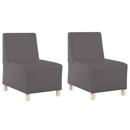 Modulares Armfreies Sofa 2 pcs Grau 55 x 74 x 82 cm Kunstleder