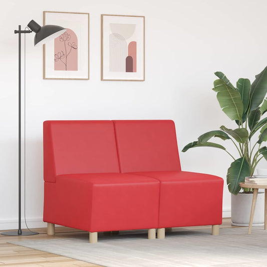 Modulares Armfreies Sofa 2 pcs Rot 55 x 74 x 82 cm Kunstleder