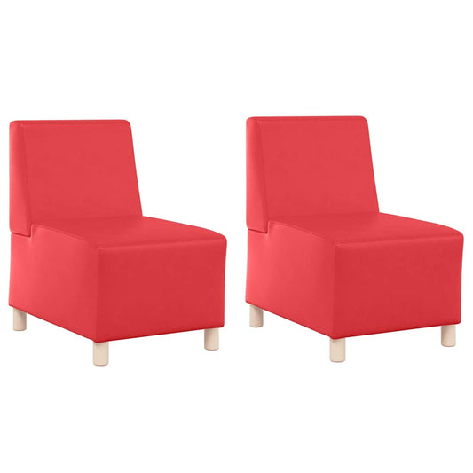 Modulares Armfreies Sofa 2 pcs Rot 55 x 74 x 82 cm Kunstleder