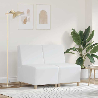 Modulares Armfreies Sofa 2 pcs Weiß 55 x 74 x 82 cm Kunstleder