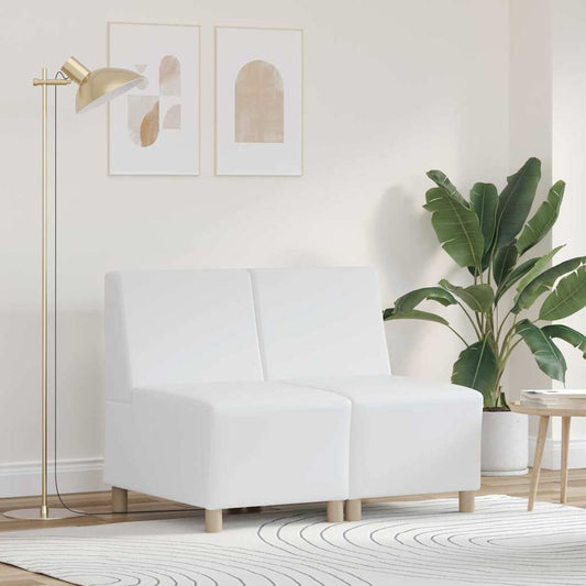 Modulares Armfreies Sofa 2 pcs Weiß 55 x 74 x 82 cm Kunstleder