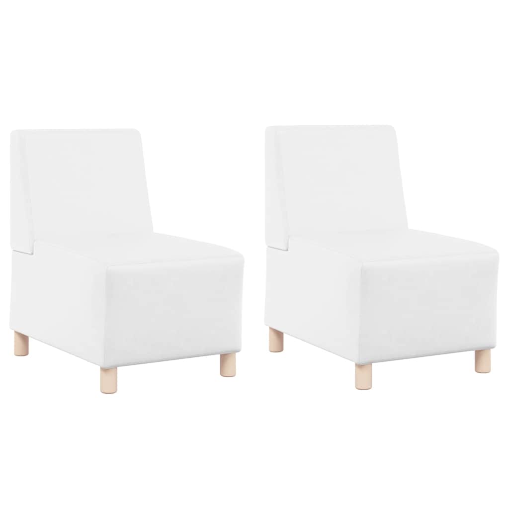 Modulares Armfreies Sofa 2 pcs Weiß 55 x 74 x 82 cm Kunstleder