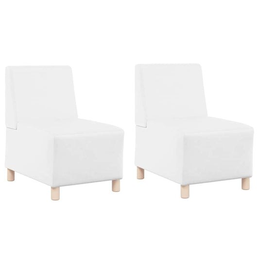 Modulares Armfreies Sofa 2 pcs Weiß 55 x 74 x 82 cm Kunstleder