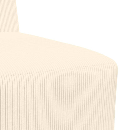 Modulares Armfreies Sofa 2 pcs Creme 55 x 74 x 82 cm Cordstoff