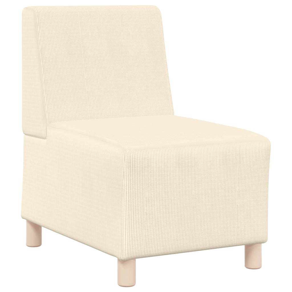 Modulares Armfreies Sofa 2 pcs Creme 55 x 74 x 82 cm Cordstoff
