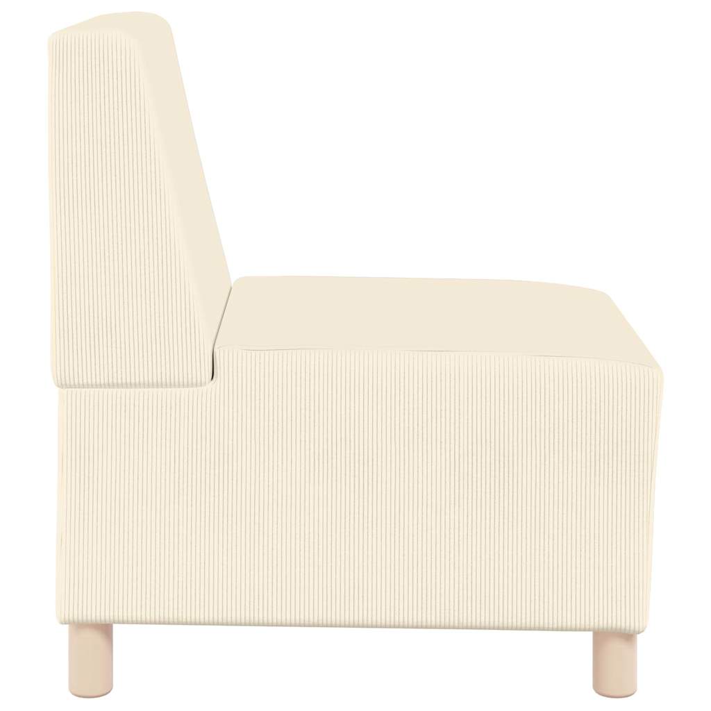 Modulares Armfreies Sofa 2 pcs Creme 55 x 74 x 82 cm Cordstoff