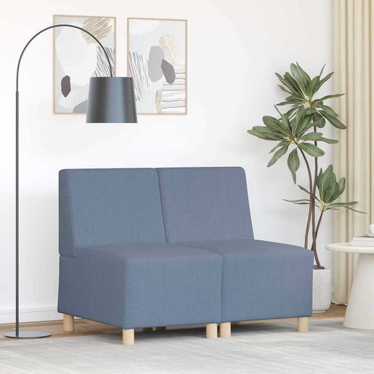 Modulares Armfreies Sofa 2 pcs Blau 55 x 74 x 82 cm Cordstoff