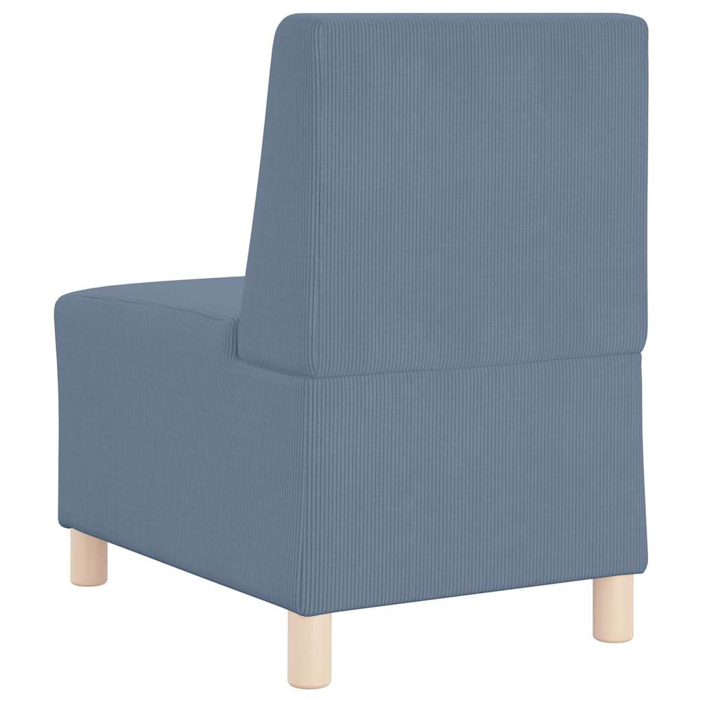 Modulares Armfreies Sofa 2 pcs Blau 55 x 74 x 82 cm Cordstoff