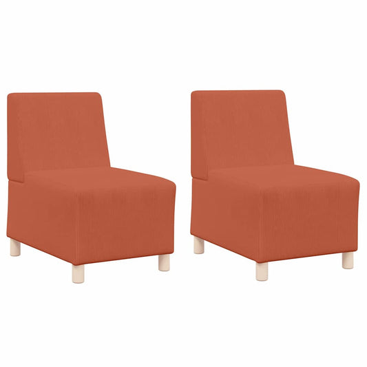 Modulares Armfreies Sofa 2 pcs Orange 55 x 74 x 82 cm Cordstoff