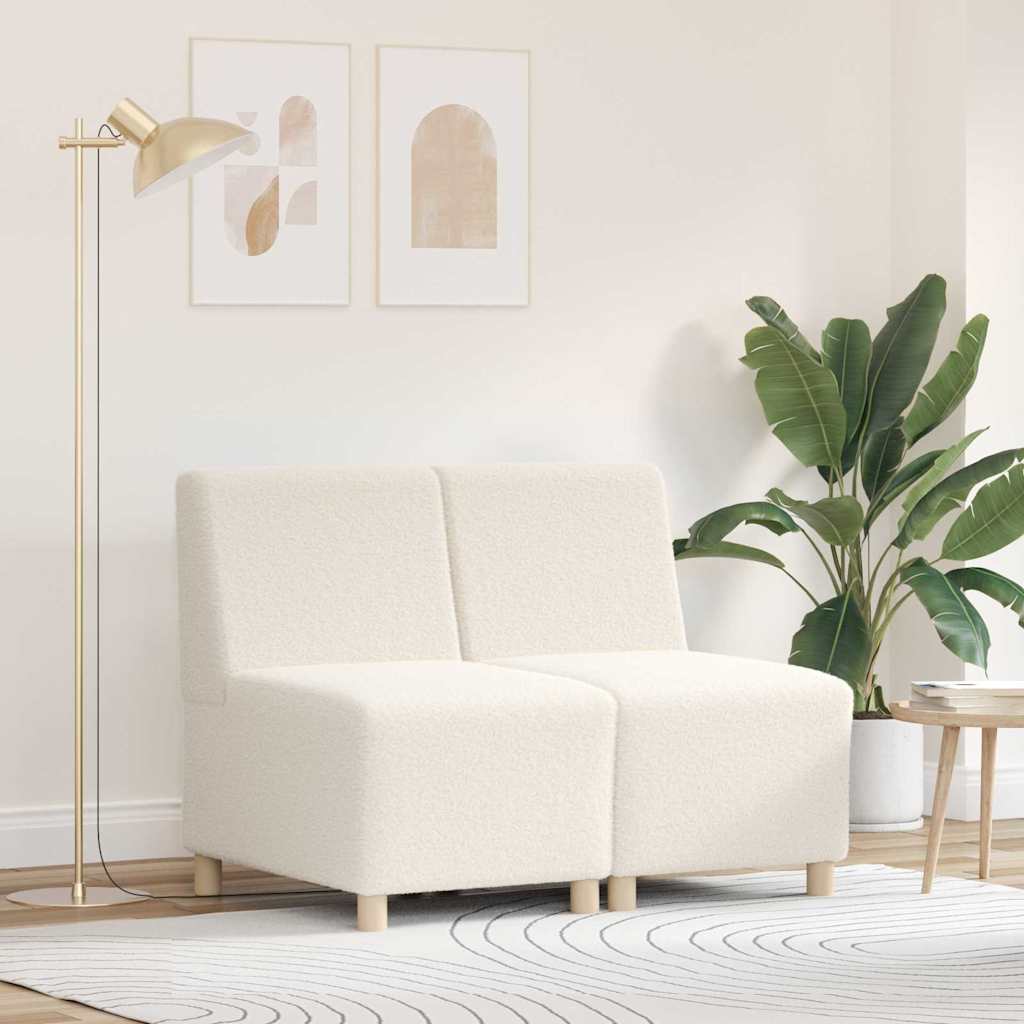 Modulares Armfreies Sofa 2 pcs Creme 55 x 74 x 82 cm Cordstoff