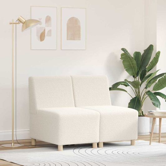 Modulares Armfreies Sofa 2 pcs Creme 55 x 74 x 82 cm Cordstoff
