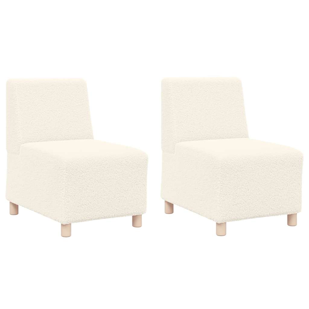 Modulares Armfreies Sofa 2 pcs Creme 55 x 74 x 82 cm Cordstoff