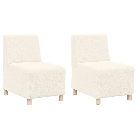 Modulares Armfreies Sofa 2 pcs Creme 55 x 74 x 82 cm Cordstoff