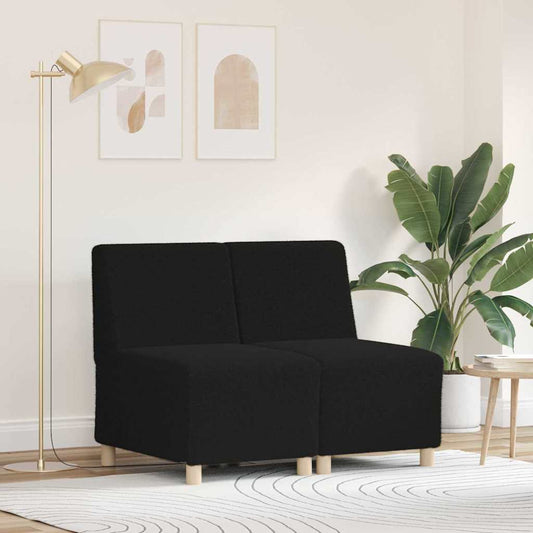 Modulares Armfreies Sofa 2 pcs Schwarz 55 x 74 x 82 cm
