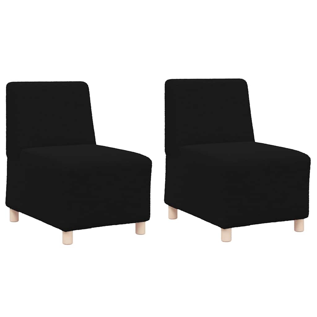 Modulares Armfreies Sofa 2 pcs Schwarz 55 x 74 x 82 cm