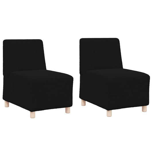 Modulares Armfreies Sofa 2 pcs Schwarz 55 x 74 x 82 cm