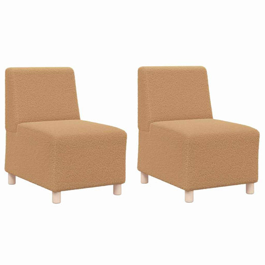 Modulares Armfreies Sofa 2 pcs Beige 55 x 74 x 82 cm Cordstoff
