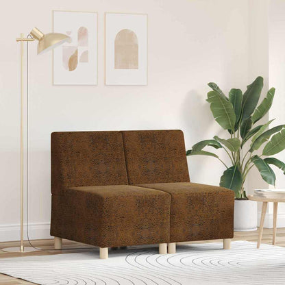 Sofa Stuhl 2 pcs Braun 55 x 74 x 82 cm Faux Wildleder