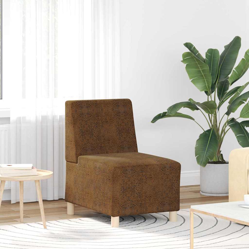 Sofa Stuhl 2 pcs Braun 55 x 74 x 82 cm Faux Wildleder