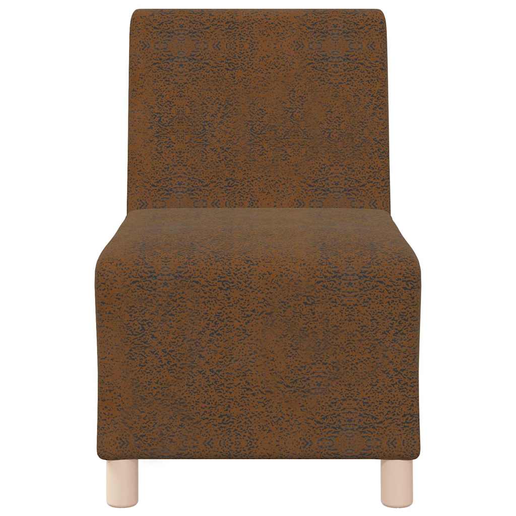 Sofa Stuhl 2 pcs Braun 55 x 74 x 82 cm Faux Wildleder