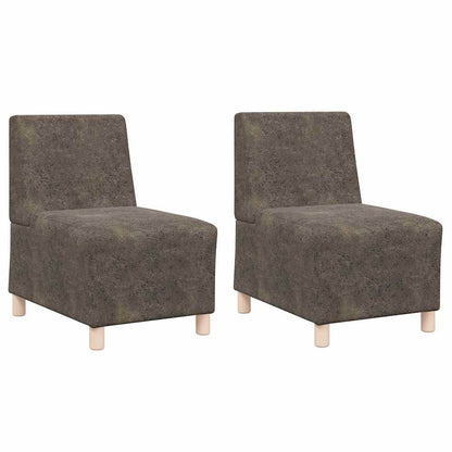 Sofa Stuhl 2 pcs Dunkelgrau 55 x 74 x 82 cm Faux Wildleder