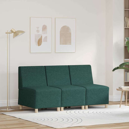 Modulares Armfreies Sofa 3 pcs Dunkelgrün 55 x 74 x 82 cm Stoff